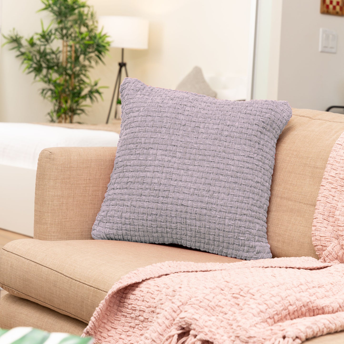 Chenille Basket Weave Cushion