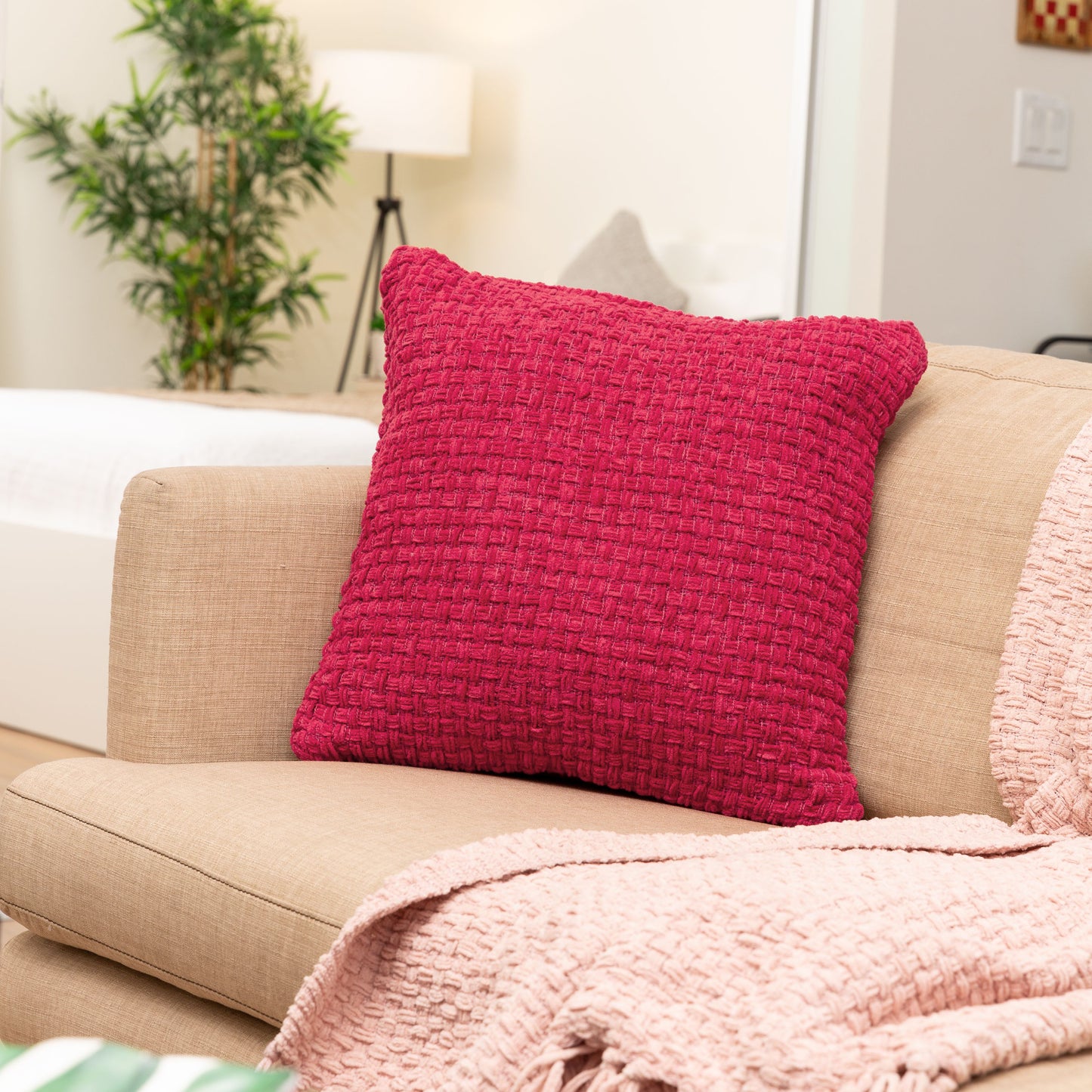 Chenille Basket Weave Cushion