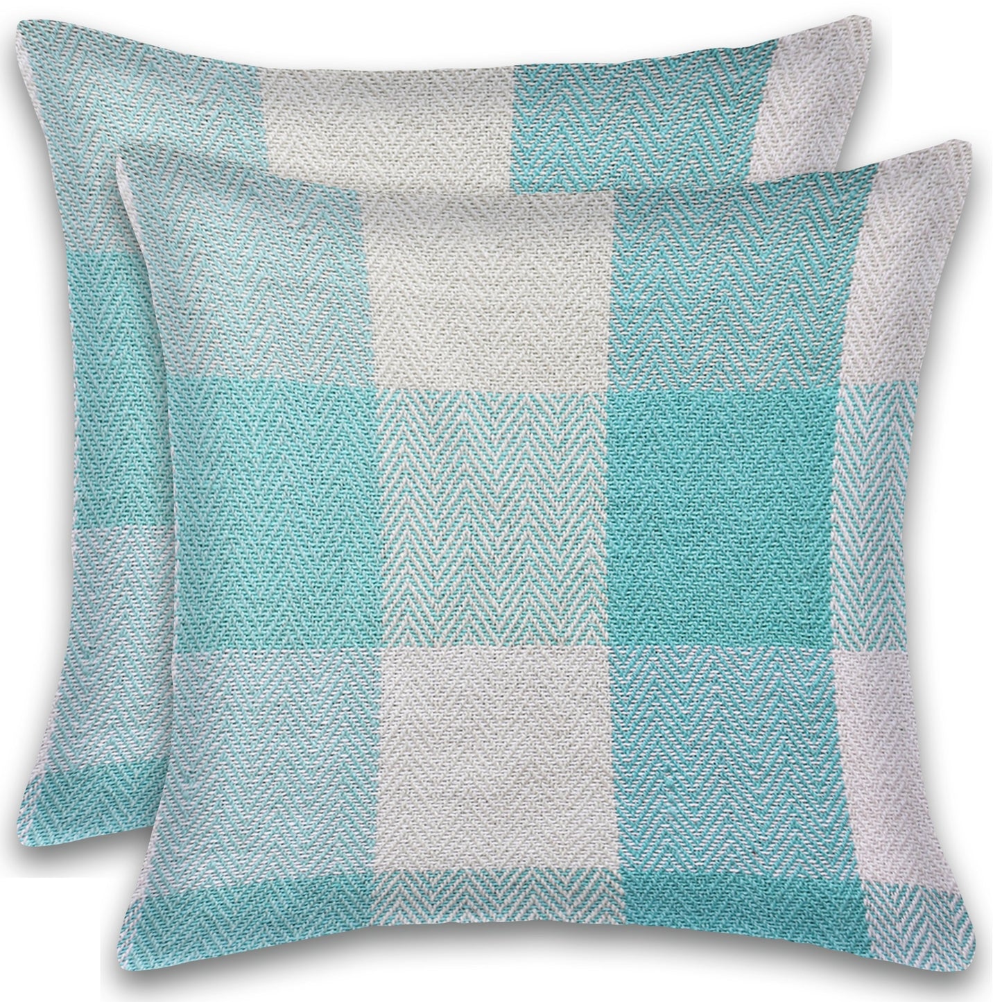 Herringbone Check Cotton Cushion with filler