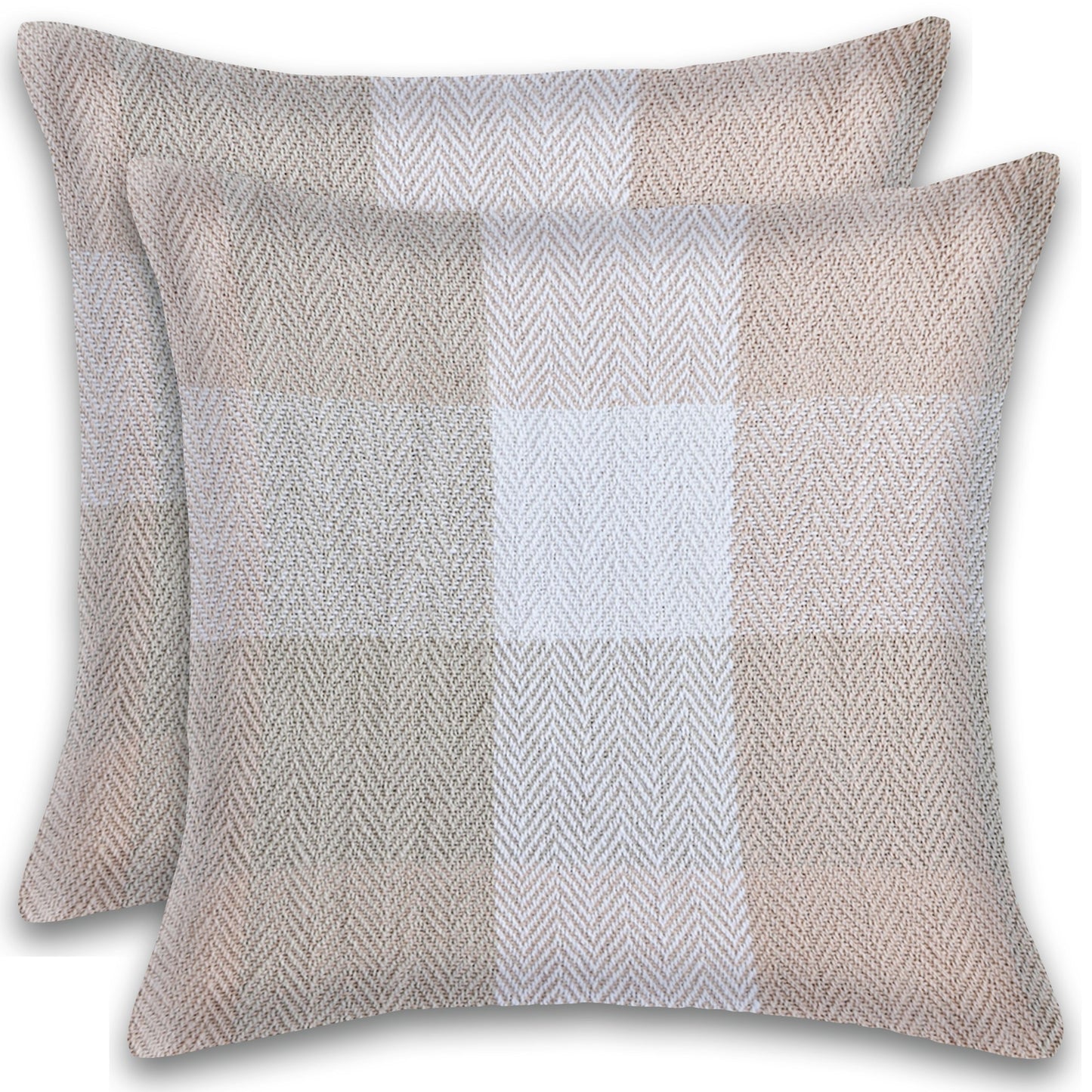 Herringbone Check Cotton Cushion with filler