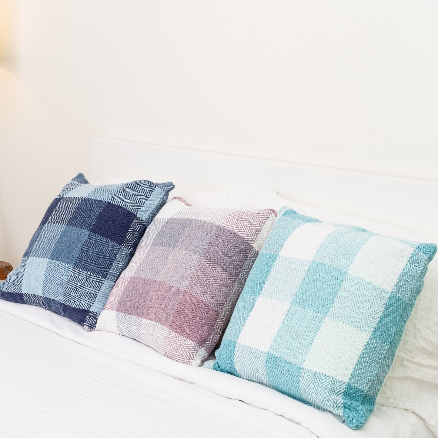 Herringbone Check Cotton Cushion with filler