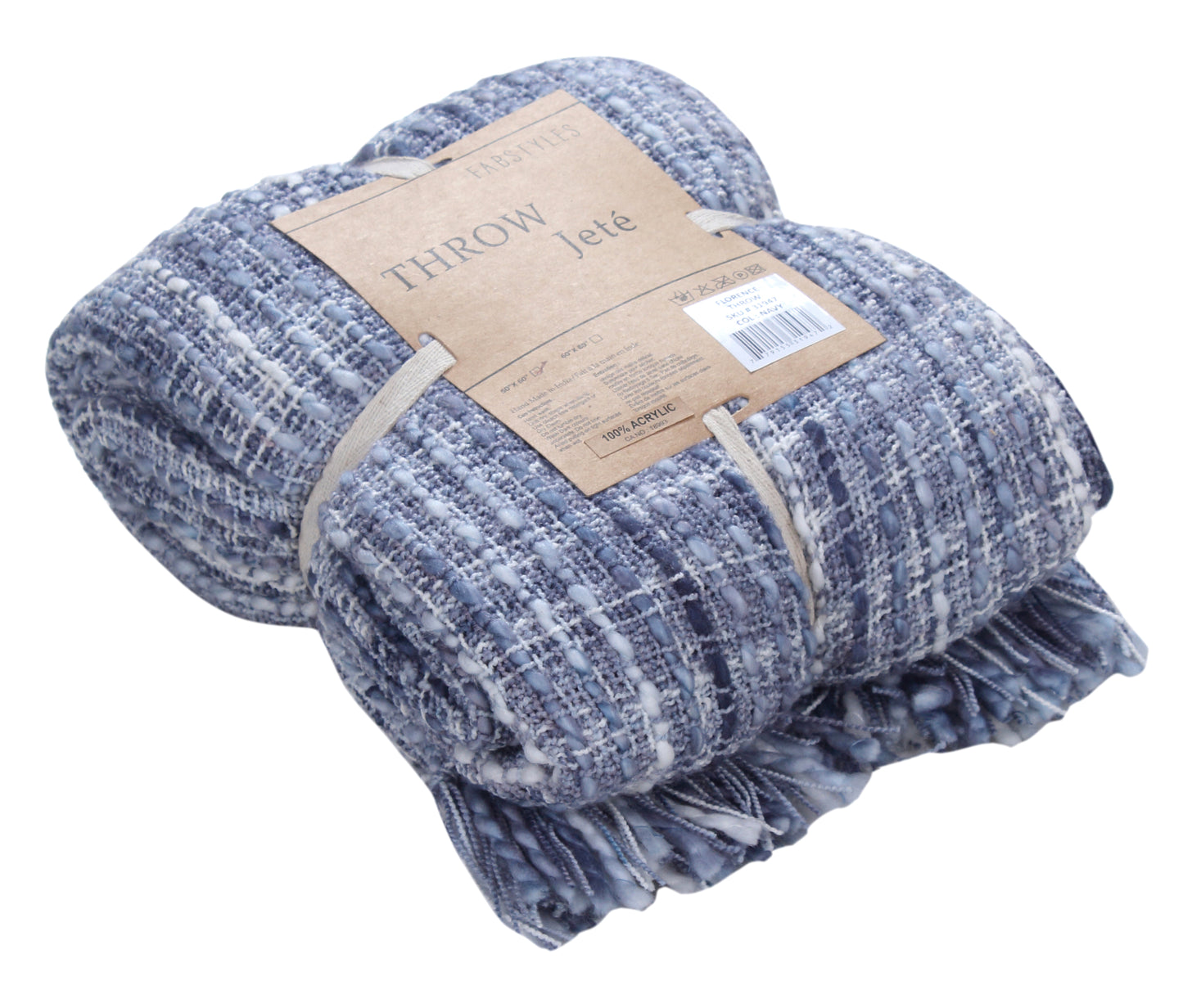 Florence Luxury Throw Blanket 50” x 60” – Soft & Cozy Decorative Throw for Sofa & Bed