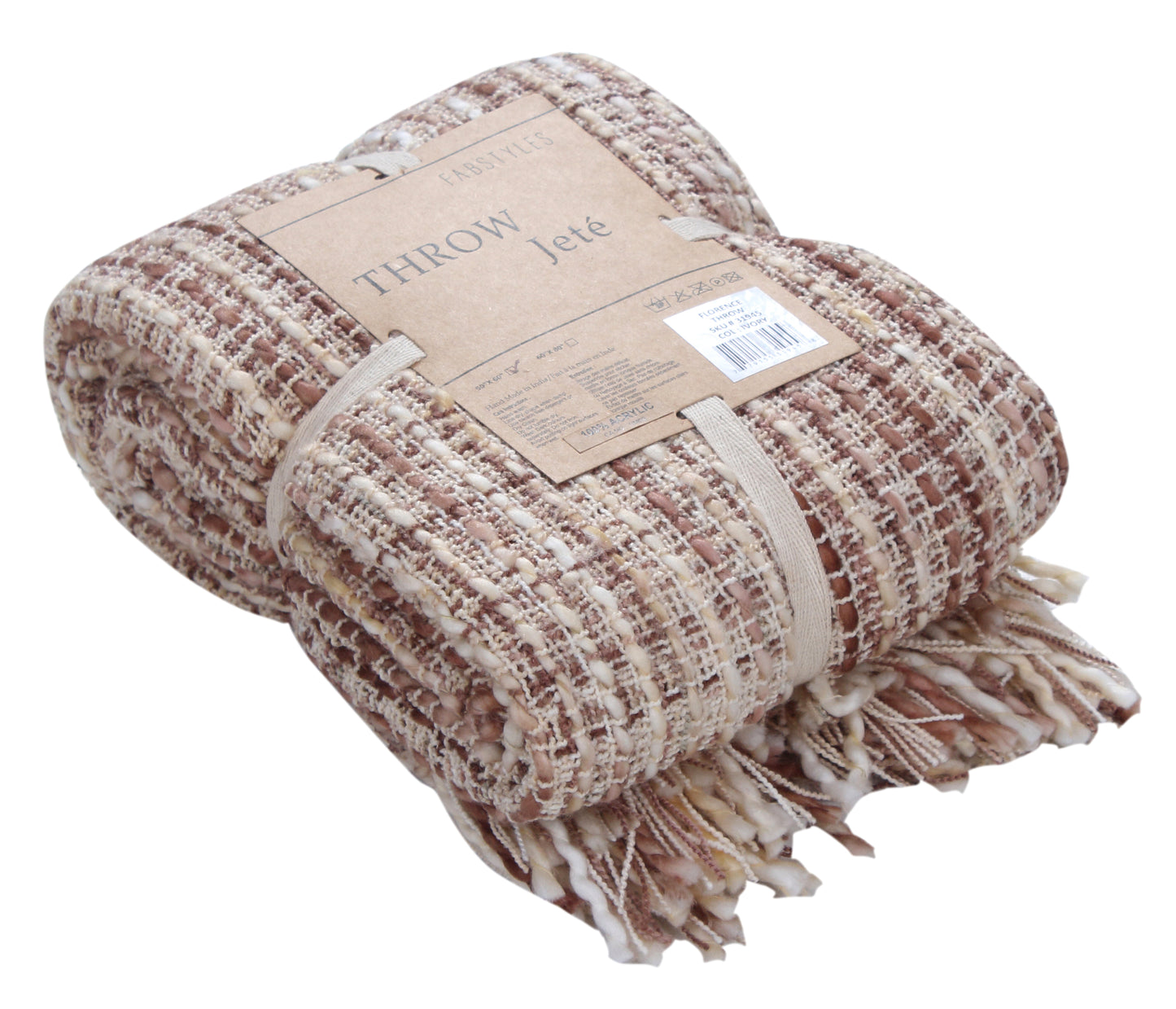 Florence Luxury Throw Blanket 50” x 60” – Soft & Cozy Decorative Throw for Sofa & Bed