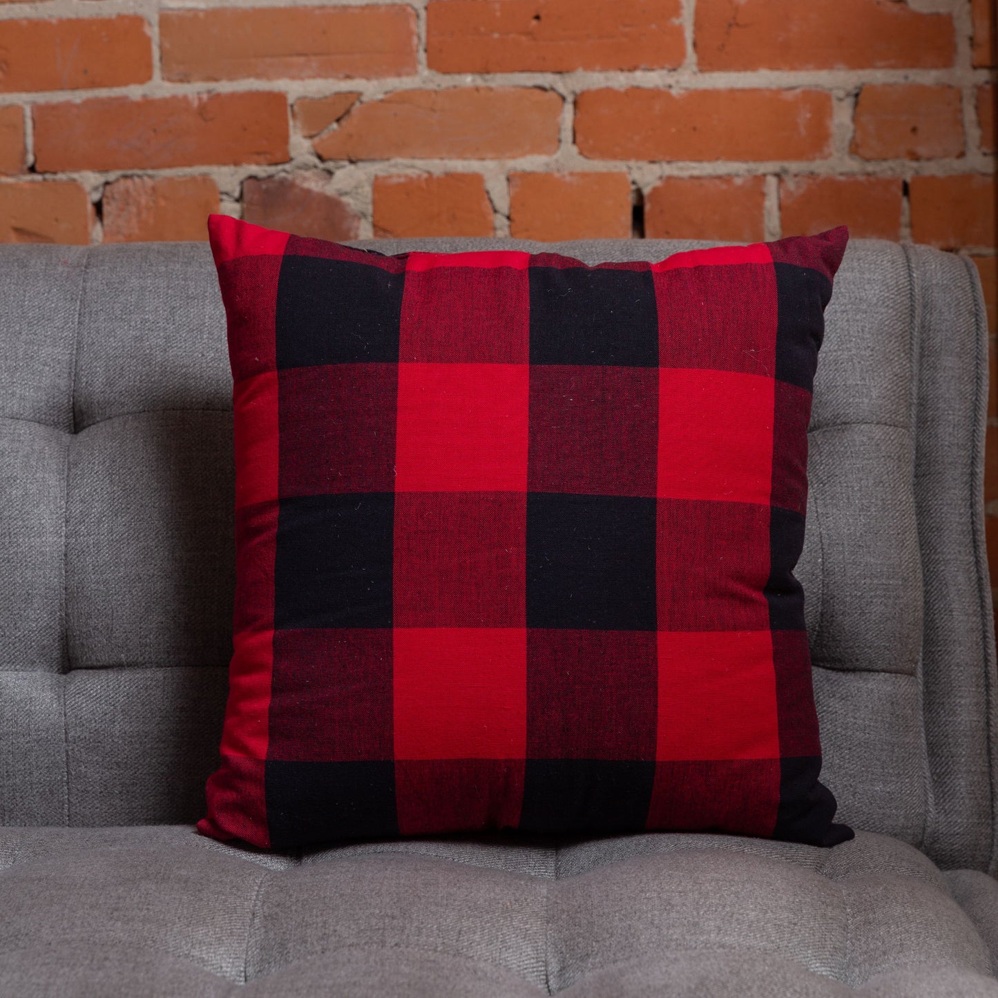 Buffalo Check Cotton Cushion with filler