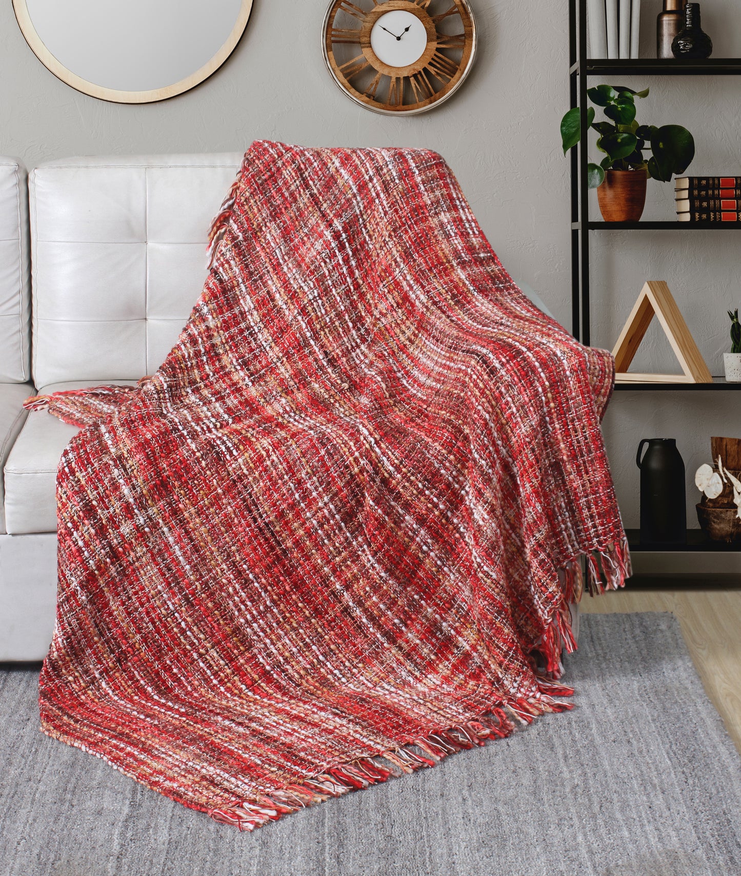 Florence Luxury Throw Blanket 50” x 60” – Soft & Cozy Decorative Throw for Sofa & Bed