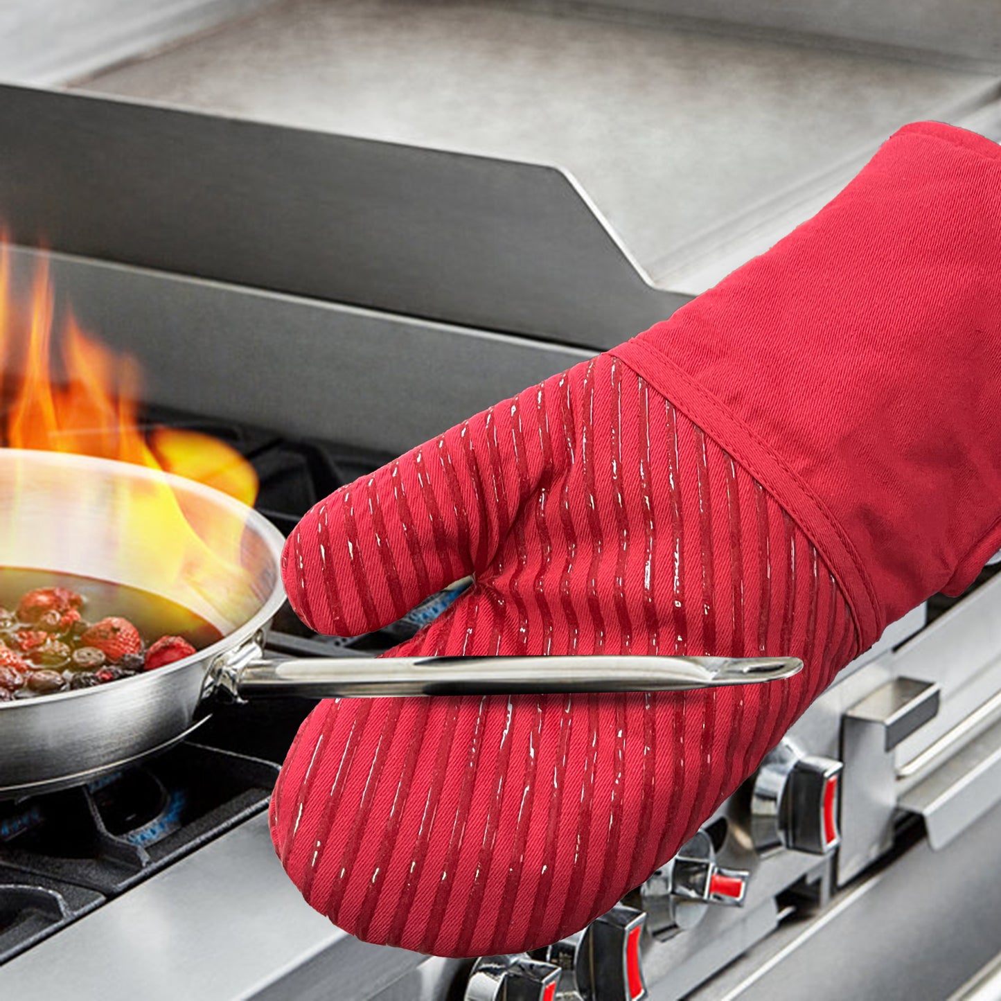 SILICON PRINT OVEN MITT-PAIR