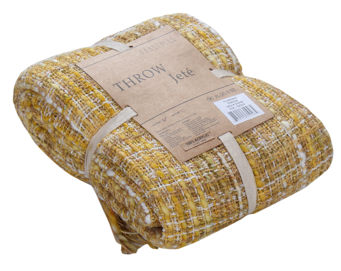 Florence Luxury Throw Blanket 50” x 60” – Soft & Cozy Decorative Throw for Sofa & Bed