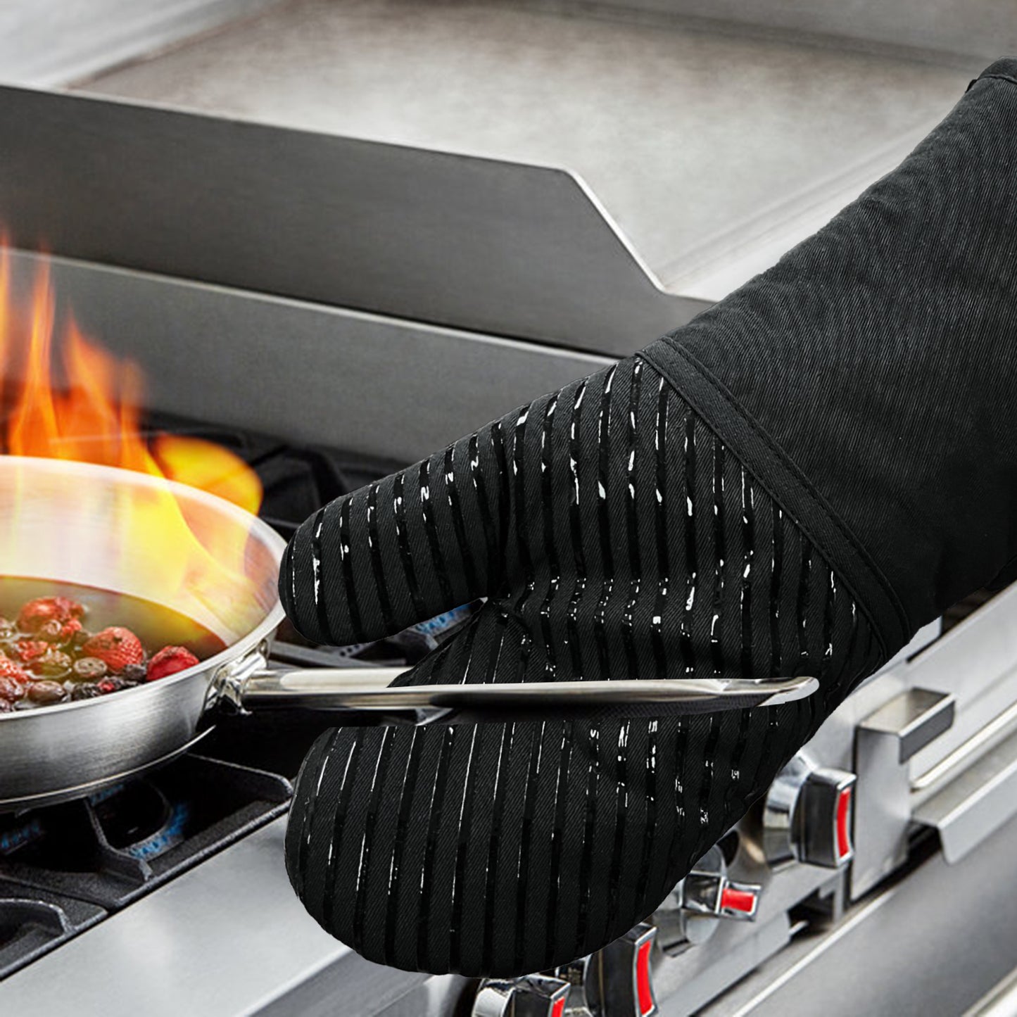 SILICON PRINT OVEN MITT-PAIR