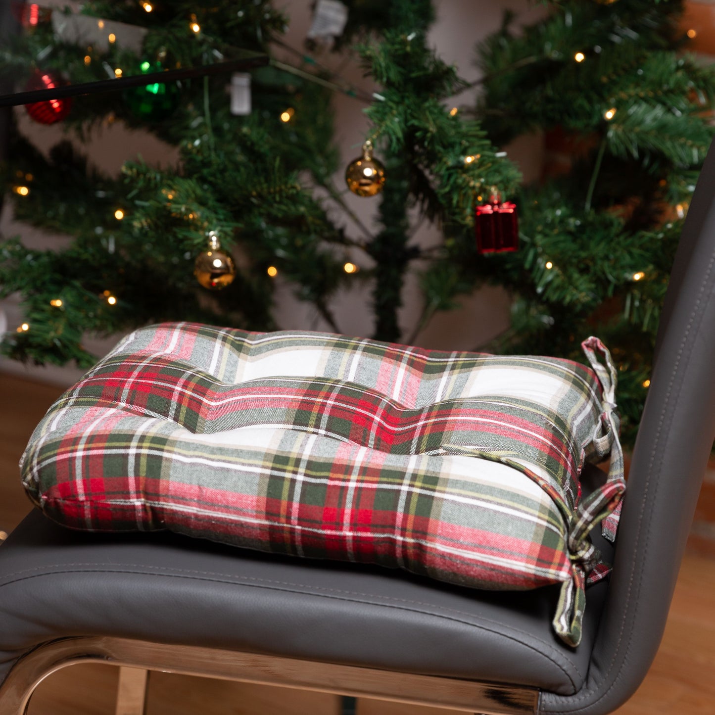 Celebration Plaid Cotton Chairpads