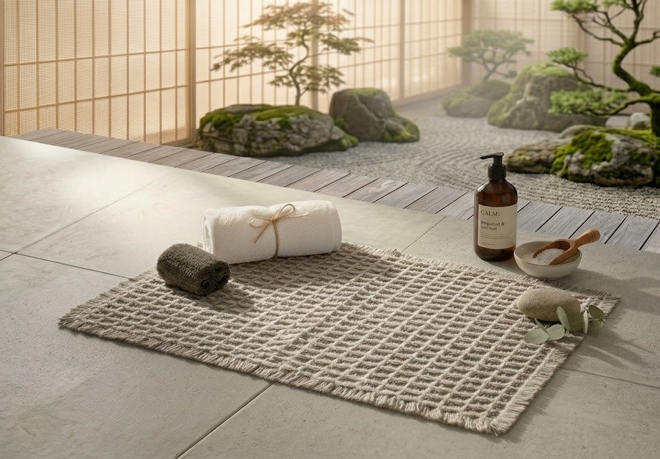 Belgian Waffle Bath Mat | Recycled Plastic Bottle Rug | Eco-Friendly Sustainable Bathmat | Soft Absorbent | Machine Washable | Multiple Sizes