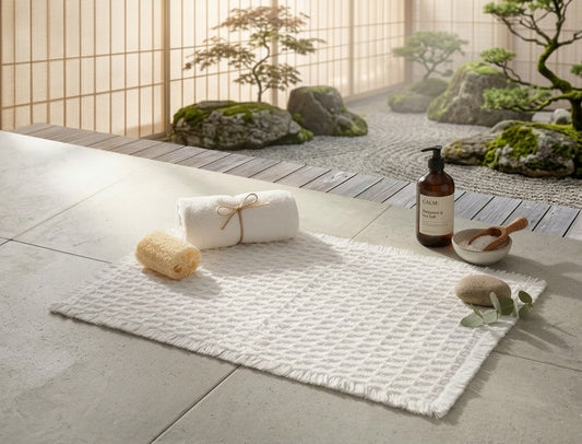 Belgian Waffle Bath Mat | Recycled Plastic Bottle Rug | Eco-Friendly Sustainable Bathmat | Soft Absorbent | Machine Washable | Multiple Sizes